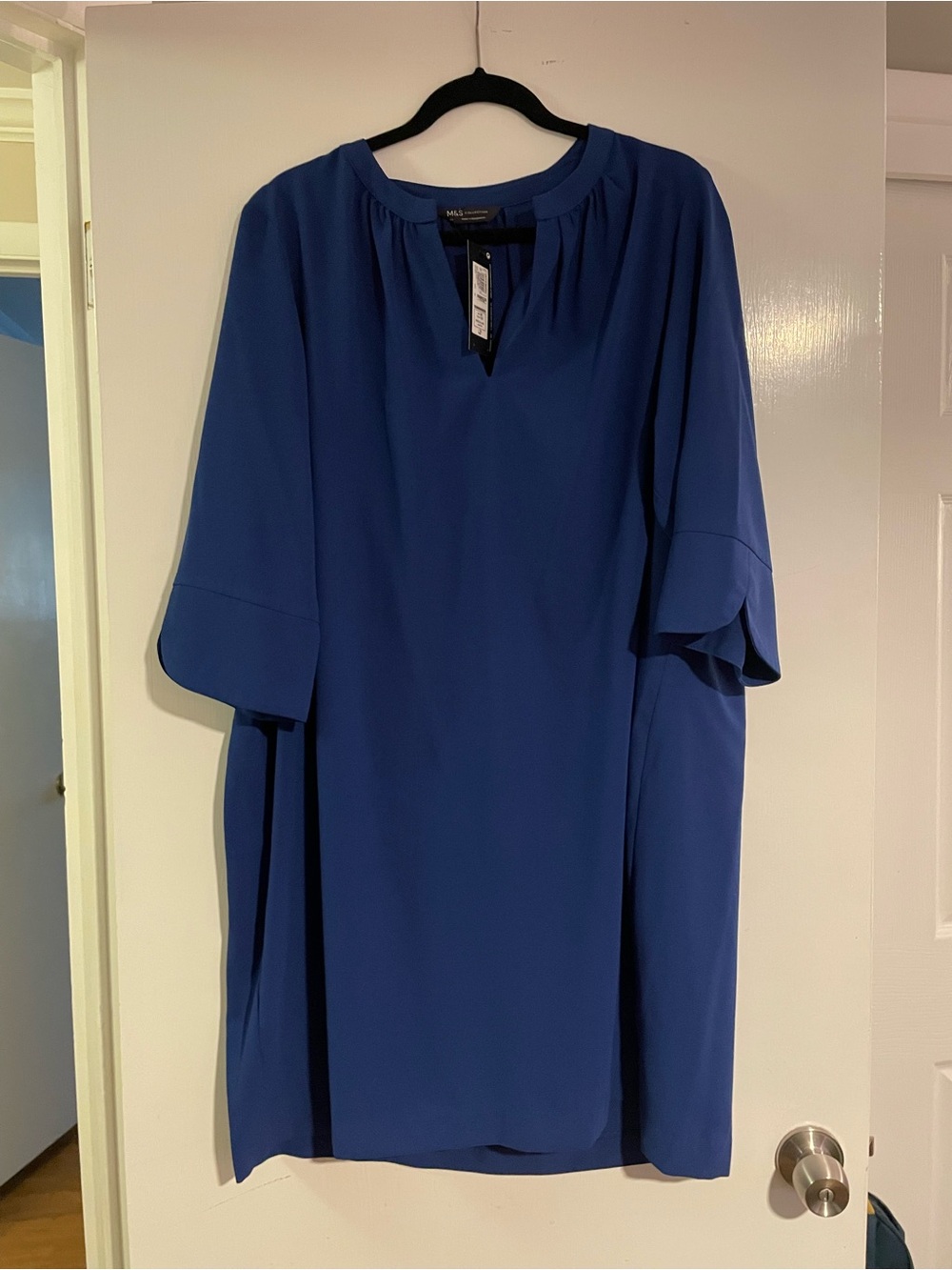 Marks & Spencer royal blue shift dress, sz 24 UK (16US)
